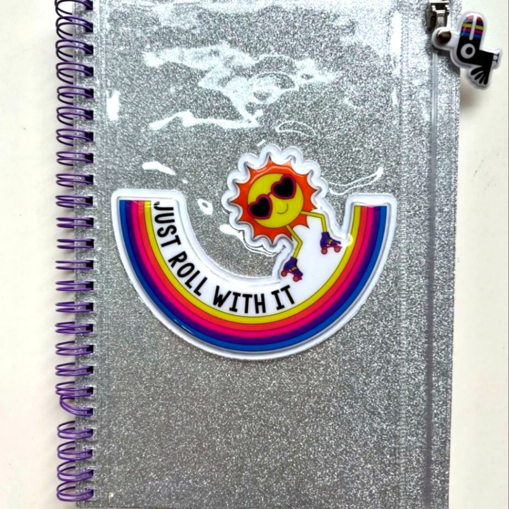 "Just Roll With It" Sparkle Journal Notebook
